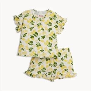 NEW MAGNETIC ME girl's simply the zest magnetic ruffle short set in yellow lemon